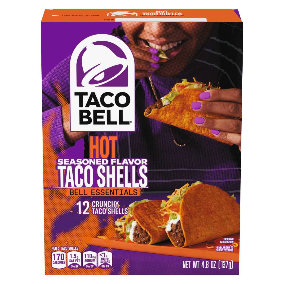 Hot Crunchy Seasoned Flavor Taco Shells