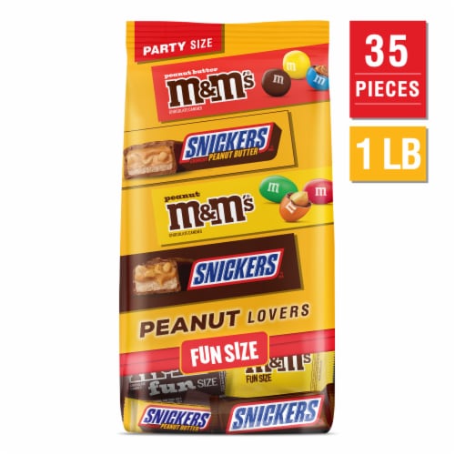 M&M'S & Snickers Fun Size Peanut Lovers Chocolate Graduation Gifts Variety Bag