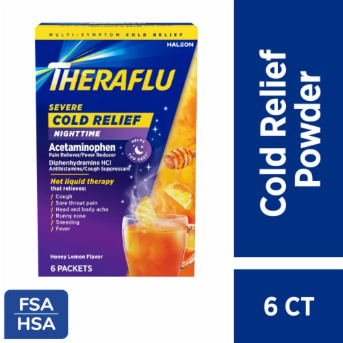 THERAFLU SVR COLD NIGHT HON LEM 6CT POW