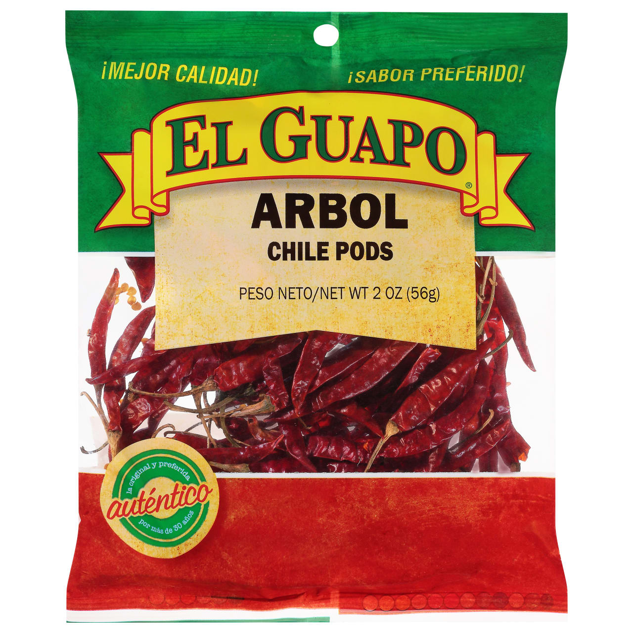 El Guapo Whole Arbol Chili Pods (Chile De Arbol Entero), 2 oz