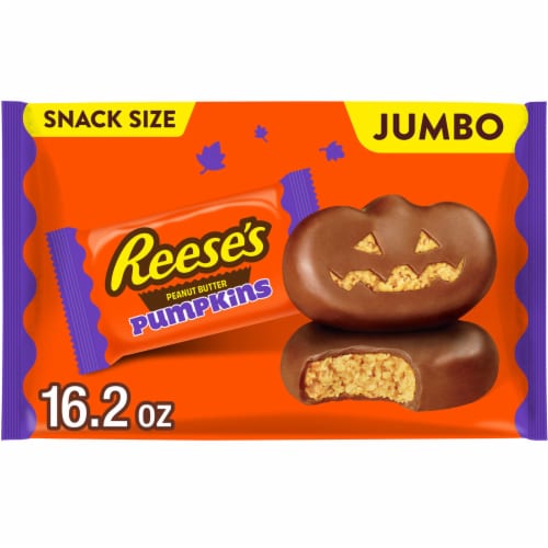 REESE'S Milk Chocolate Snack Size Peanut Butter Pumpkins Halloween Candy Jumbo Bag