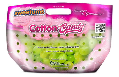Fresh Cotton Candy Seedless Green Grapes in Bag
