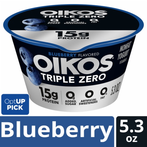 Oikos Triple Zero Blueberry High Protein Nonfat Greek Yogurt Cup
