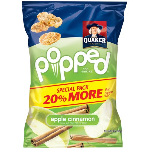 Quaker Popped Apple Cinnamon Rice Snacks, 8.4 Oz