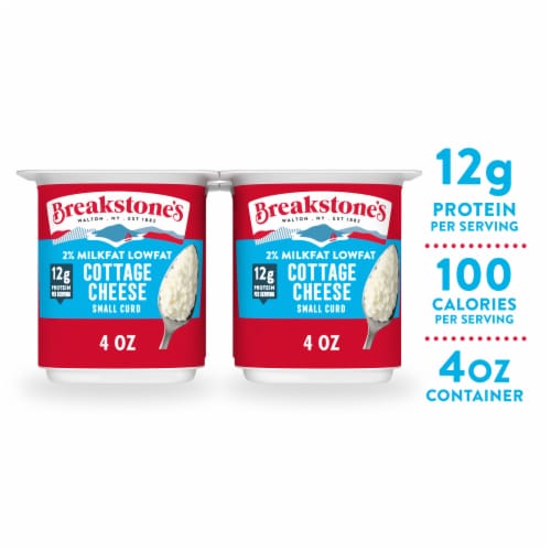 Breakstone's Lowfat Small Curd Cottage Cheese with 2% Milkfat, 4 ct Pack, 4 oz Cups