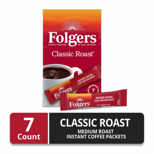 Folgers Classic Roast Instant Coffee, Single Serve Packets