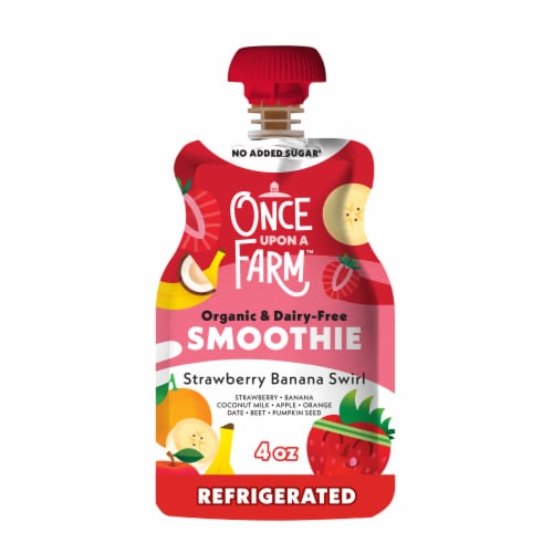 Once Upon a Farm Organic Strawberry Banana Dairy-Free Kids Smoothie Pouch, 4oz
