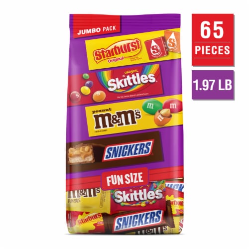 M&M'S Snicker Skittles & Starburst Fun Size Candy Variety Jumbo Bag