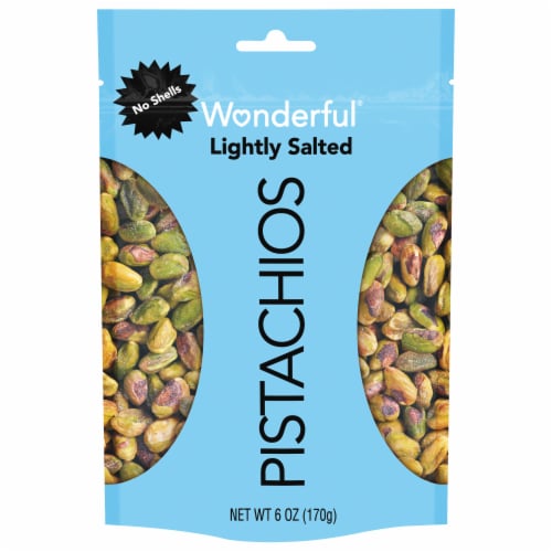 Wonderful Pistachios No Shells Roasted & Lightly Salted Nuts, 6 Ounce Bag