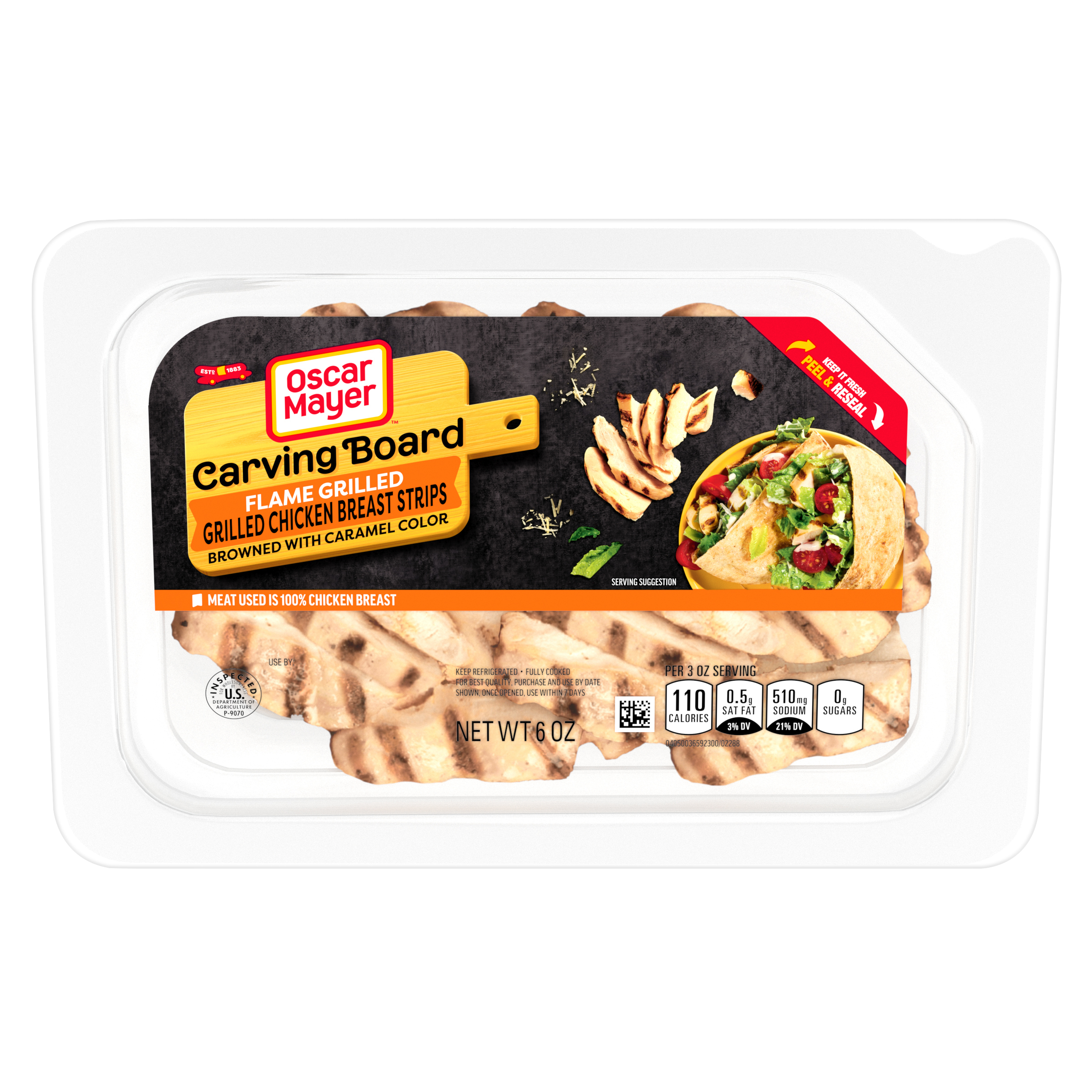 Carving Board Flame Grilled Chicken Breast Strips