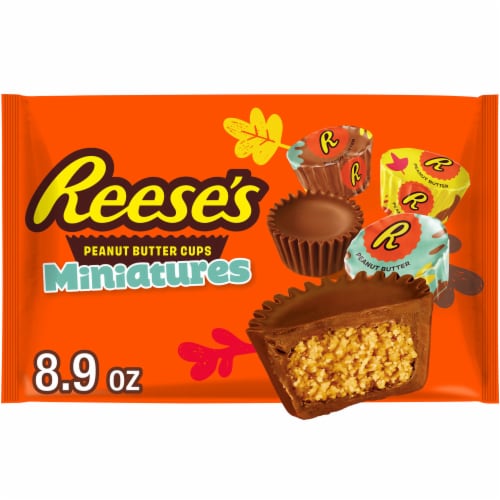 REESE'S Miniatures Milk Chocolate Peanut Butter Cups Fall Candy Bag