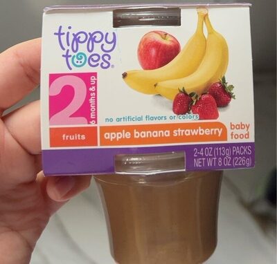 Tippy Toes Apple Banana Strawberry Twin Pack 2-4oz