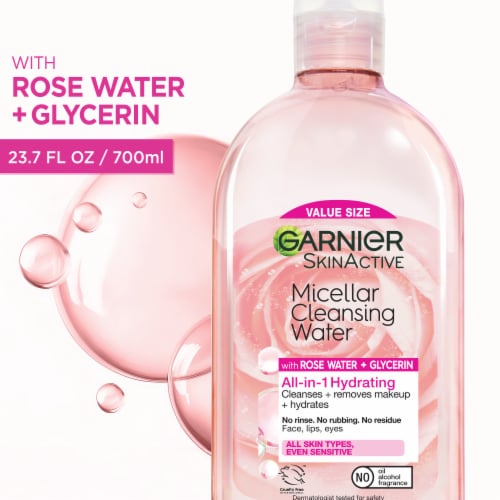 Garnier Skinactive Micellar Water Rose Cleansing Micellar Water, Hydrating, 23.7 Fl Oz