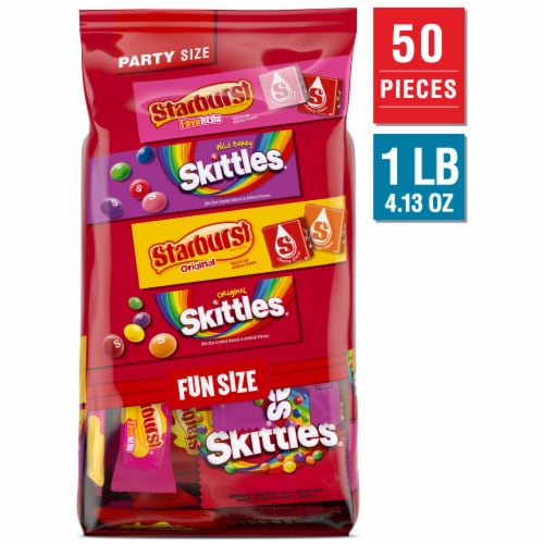 Skittles & Starburst Fun Size Chewy Candy Variety Bag Party Size Bulk Bag