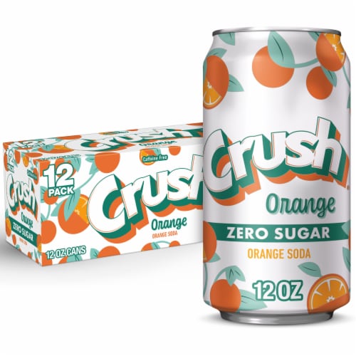 Crush Zero Sugar Orange Soda, 12 fl oz cans, 12 pack