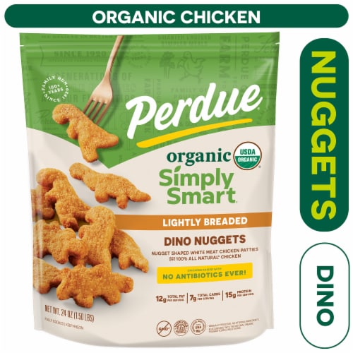 Perdue® Simply Smart® Organic Frozen Fully Cooked Lightly Breaded Dino Chicken Breast Nuggets