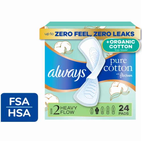 Always Pocket Flexfoam Pads With Wings Heavy Flow Size 2 Unscented