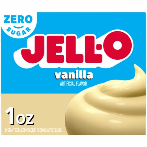 Jell-O Vanilla Zero Sugar Instant Reduced Calorie Pudding & Pie Filling Mix, Box