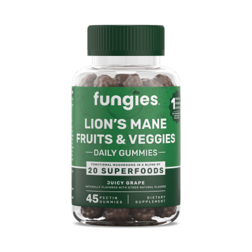 Fungies® Lion's Mane Fruits Veggies Superfood Juicy Grape Daily Gummies Dietary Supplements