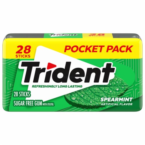 Trident Spearmint Sugar Free Gum Pocket Packs