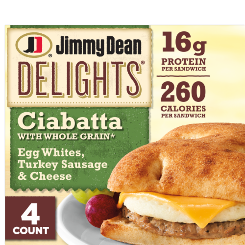 Jimmy Dean Delights Turkey Sausage, Egg White and Cheese Ciabatta Sandwiches