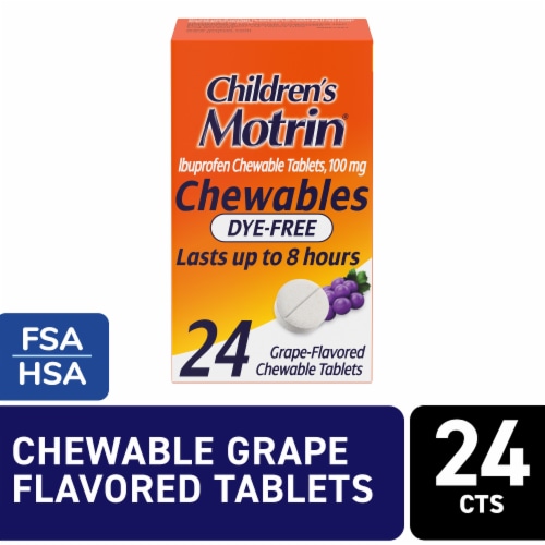 Children's Motrin Dye-Free IBuprofen Chewable Tablets Grape