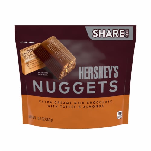 HERSHEY'S NUGGETS Milk Chocolate Toffee and Almonds Candy Share Pack