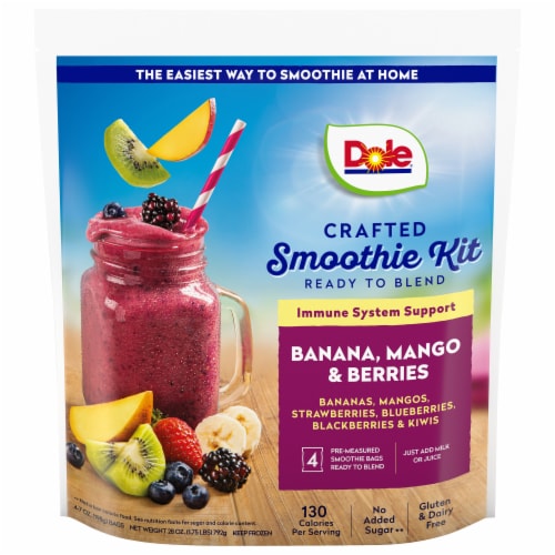 Dole Crafted Banana/Mango/Berries Smoothie Kit 4 - 7 oz Bags