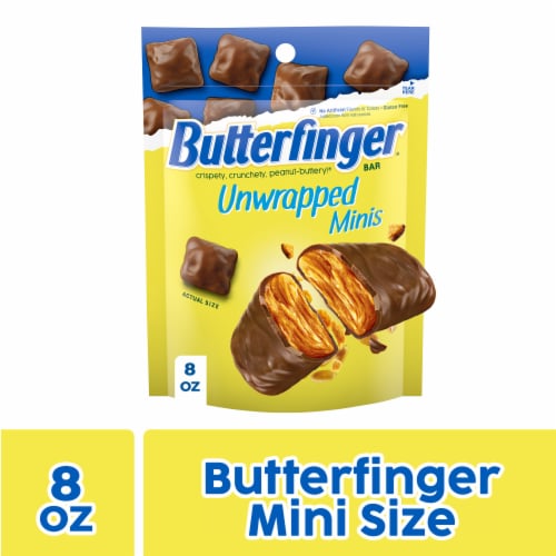Butterfinger Unwrapped Minis, Chocolatey, Peanut-Buttery, Resealable Bag, 8 oz