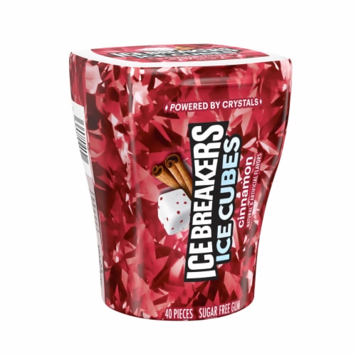 ICE BREAKERS Ice Cubes Cinnamon Flavored Sugar Free Chewing Gum Bottle