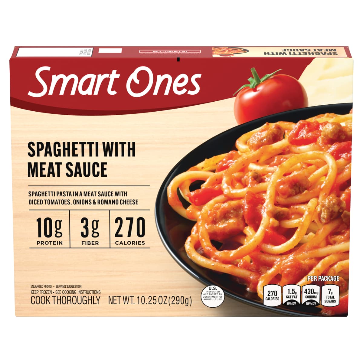 Spaghetti with Meat Sauce, Onions & Tomatoes Frozen Meal
