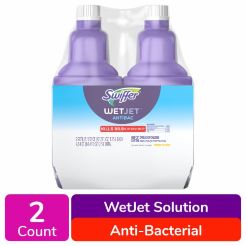 Swiffer Wet Jet Mop Refill Solution Wood Laminate Tile Floor Cleaner Antibacterial
