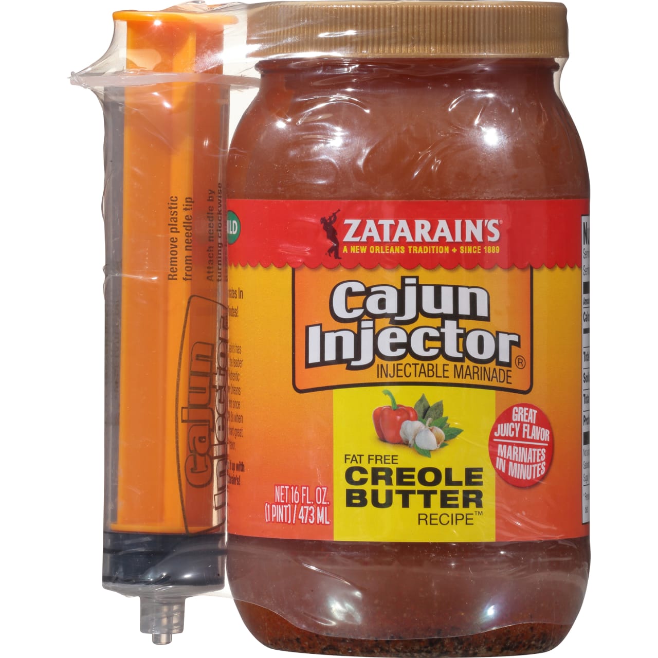 Zatarain's Cajun Injectors Creole Butter Recipe Injectable Marinade with Injector, 16 oz