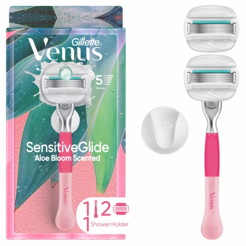 Venus SensitiveGlide Women's Razor for Sensitive Skin, Aloe Bloom Scented