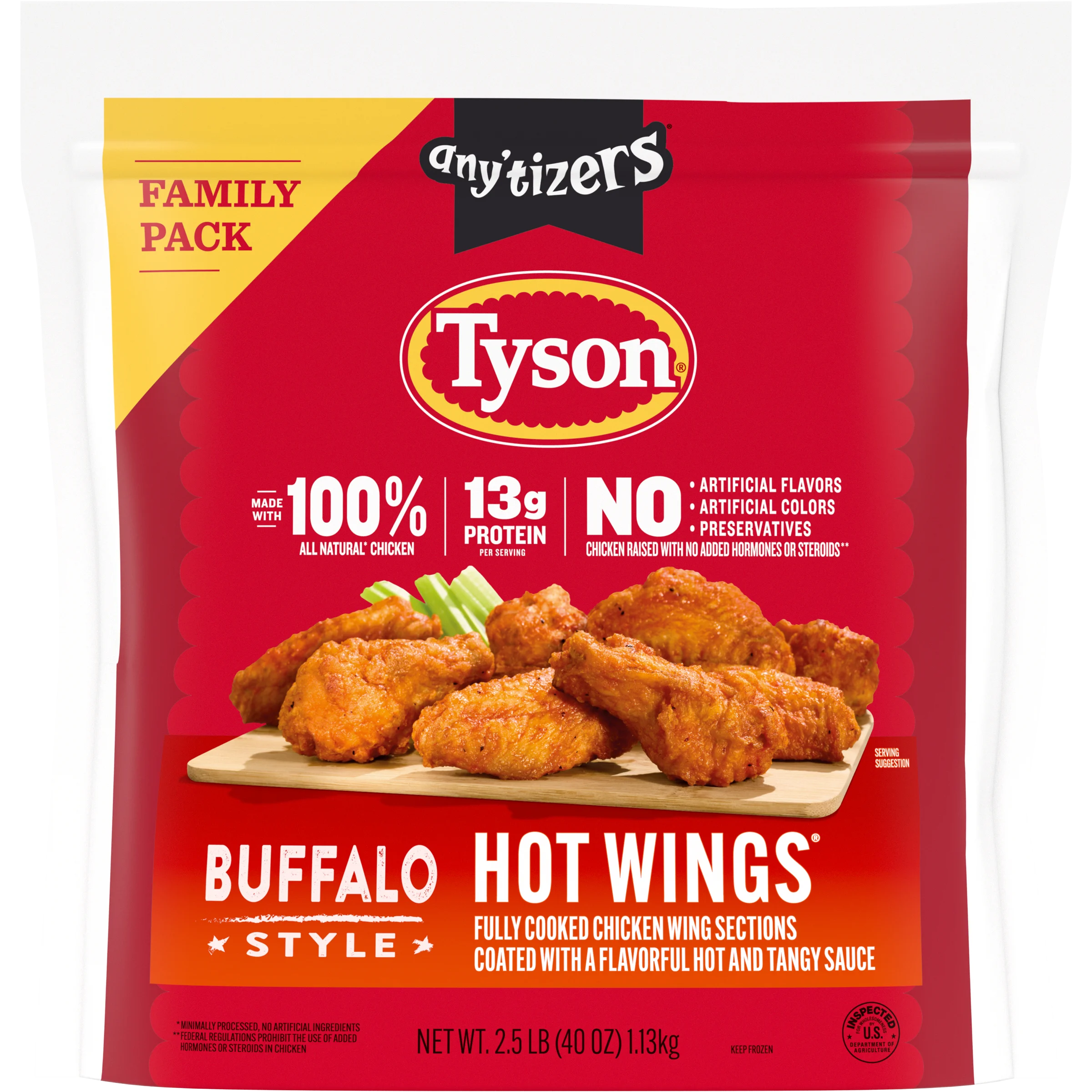 Tyson Buffalo Style Hot Wings, Family Pack