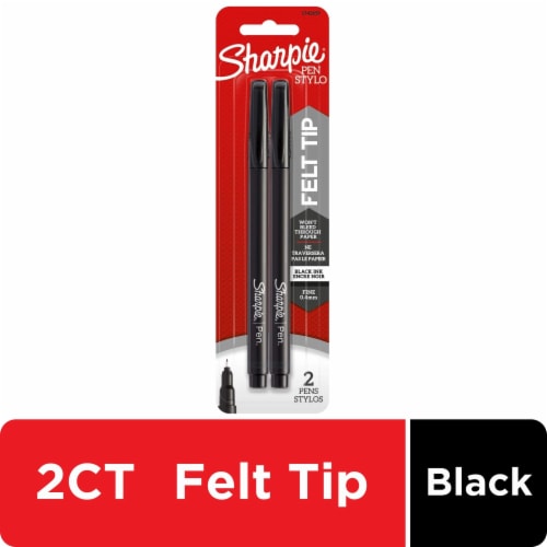 Sharpie® Pens, Felt Tip Pens, Fine Point (0.4mm), Black, 2 Count