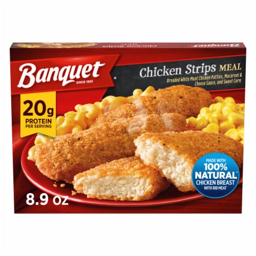Banquet Chicken Strips with Mac and Cheese, Frozen Meal
