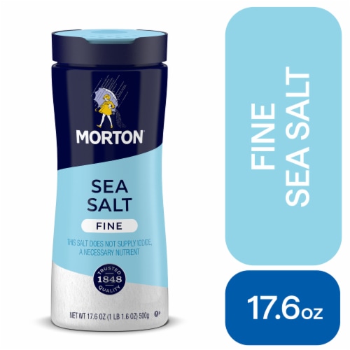 Morton is All-Natural Fine Sea Salt, Non Iodized Seasoning Salt 17.6 Oz