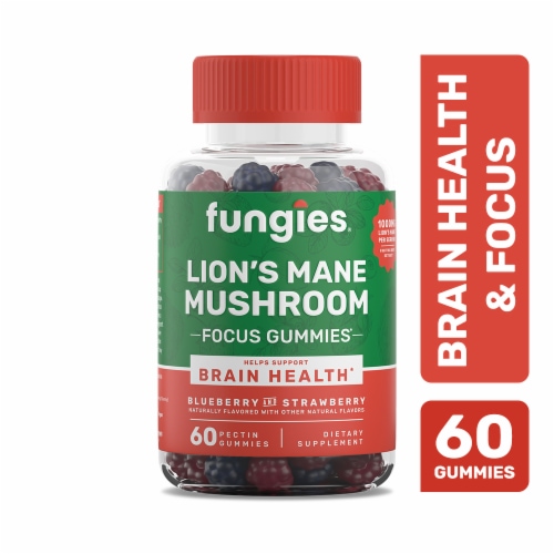 Fungies® Lion's Mane Mushroom Gummies Blueberry and Strawberry - 60 Pectin Gummies