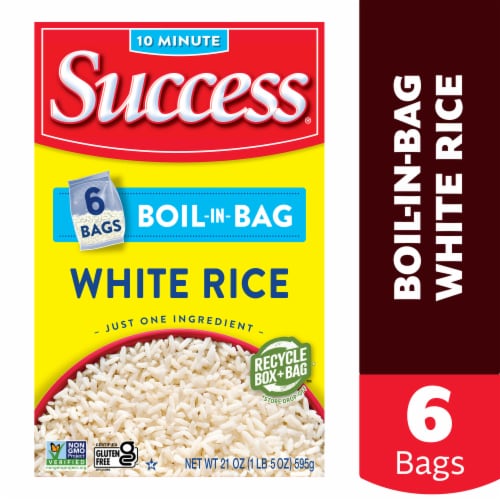 Success Boil-in-Bag White Rice, Non-GMO, Kosher, Gluten-Free, , 6 Pre-Portioned Bags