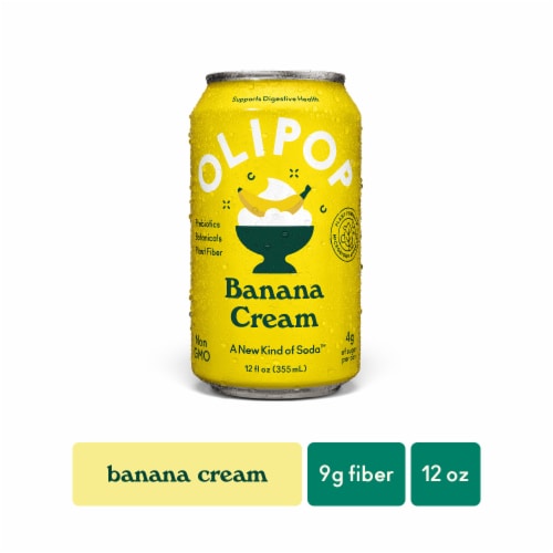 Olipop® Banana Cream Prebiotic Soda Can, Refrigerated