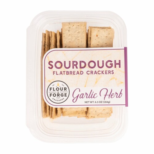 Flour And Forge Garlic Herb Sourdough Flatbread Crackers