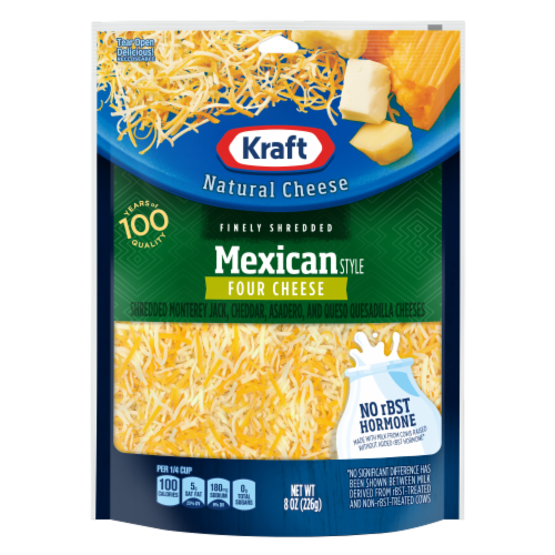 Kraft Mexican Style Four Cheese Finely Shredded Natural Cheese