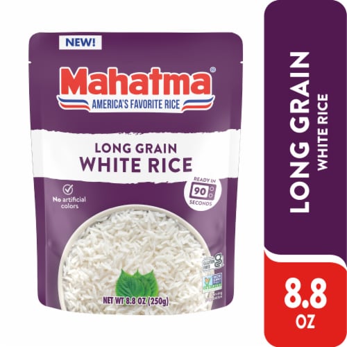 Mahatma Ready to Serve Long Grain White Rice, Moist & Fluffy Precooked Rice, Pouch