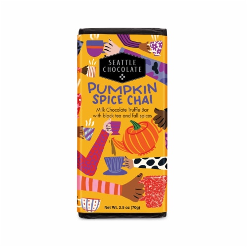 Seattle Chocolate Halloween Pumpkin Spice Chai Milk Chocolate Candy Bar