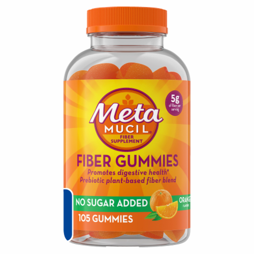 Metamucil Fiber Gummies No Sugar Added Orange