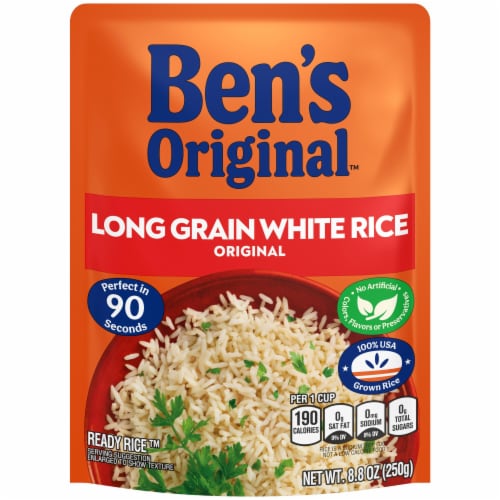 Ben's Original Ready Rice Original Long Grain White Rice, Easy Dinner Side, 8.8 oz Pouch
