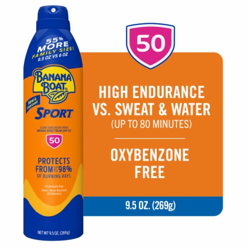 Banana Boat Sport Ultra Sunscreen Spray SPF 50+ Broad Spectrum Superior Endurance Vs Sweat + Water