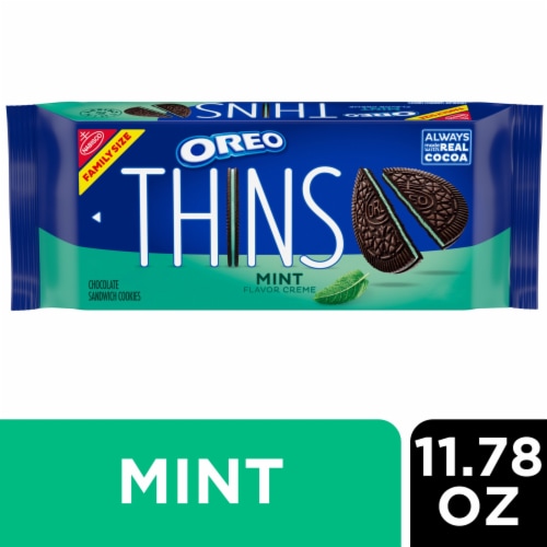 OREO Thins Mint Creme Chocolate Sandwich Cookies Family Size