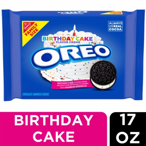 OREO Birthday Cake Creme Chocolate Sandwich Cookies Family Size